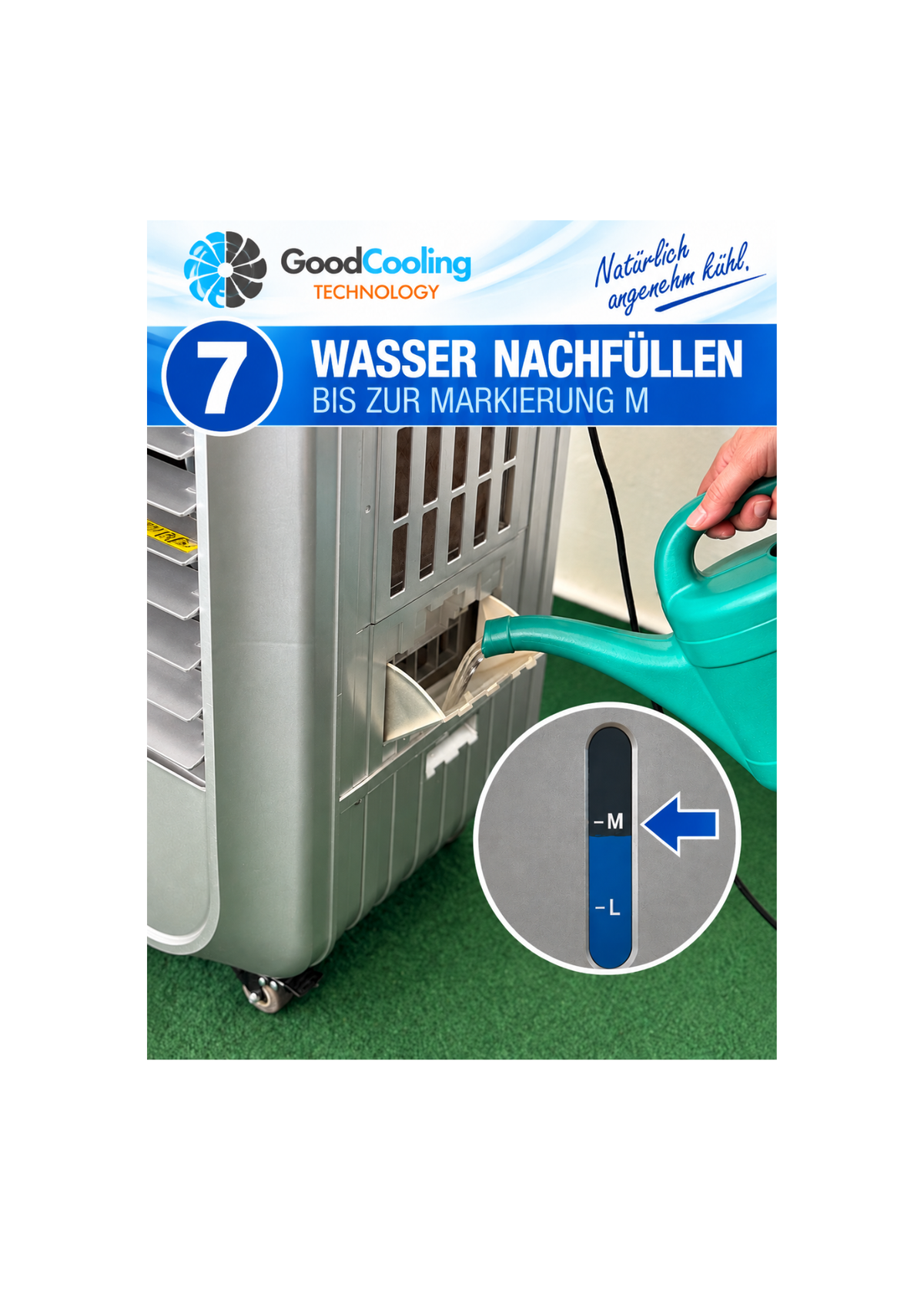 Schritt 7: Wasser nachfüllen bis Markierung M